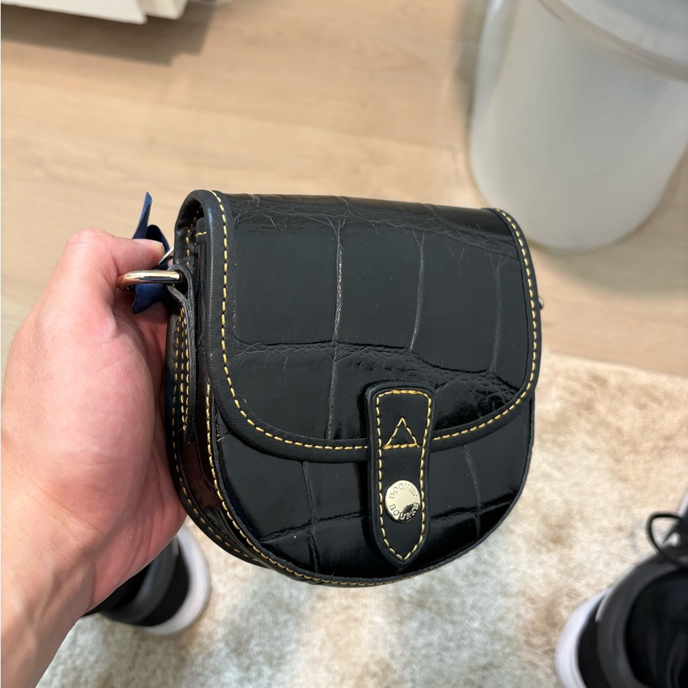 Dooney & Bourke Black Croc-Embossed Crossbody Bag